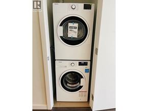 Vancouver apartment for rent - A white washing machine with the door open.