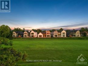Ottawa apartment for rent - A real estate company logo is displayed on a brochure featuring a row of houses.