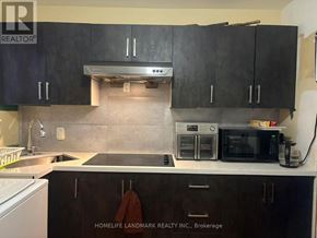 Toronto (Newtonbrook West) apartment for rent - A kitchen with black cabinets and a white dishwasher.