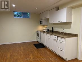 Guelph (Clairfields/Hanlon Business Park) apartment for rent - A kitchen with white cabinets and a granite countertop.