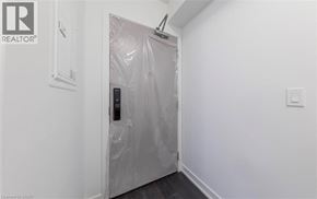 Burlington condo for rent - A room with a door covered in plastic wrap.