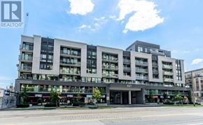 Toronto (Bayview Village) condo for rent - A modern multi-story building with the number 621 on the front.