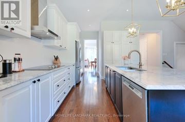Newmarket (Glenway Estates) apartment for rent - A kitchen with white cabinets and a marble countertop.