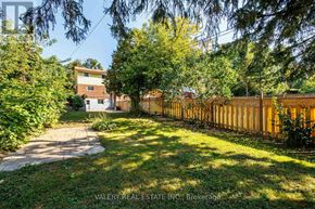 Cambridge apartment for rent - A lush green yard with a fence and a building in the background.