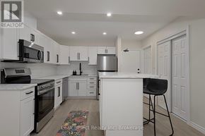 St. Marys condo for rent - A kitchen with white cabinets and appliances.