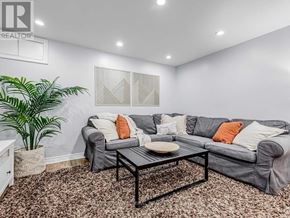Toronto (Rexdale-Kipling) apartment for rent - A living room with a grey couch, a coffee table, and a plant.