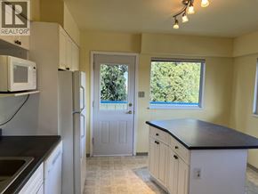 Richmond apartment for rent - A kitchen with a black countertop and white cabinets.