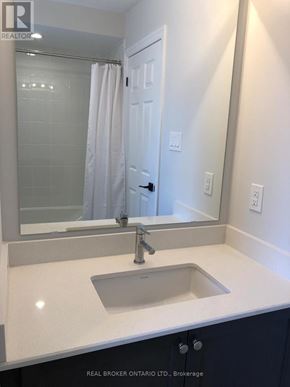 Georgian Bay (Baxter) house for rent - A bathroom with a sink and mirror.