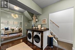 Mississauga (Streetsville) multi-family for rent - A laundry room with a washer and dryer in it.