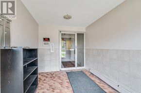 Orangeville condo for rent - A hallway with a no entry sign on the wall.