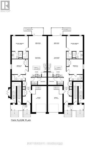 Russell apartment for rent - A black and white image of a floor plan for a building.