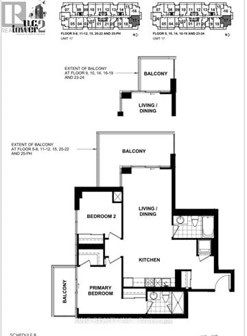 Oshawa (Windfields) condo for rent - A black and white image of a floor plan for a building.