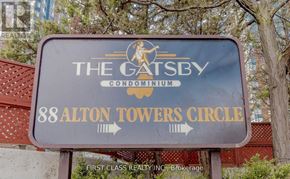 Toronto (Milliken) condo for rent - A sign for The Gatsby Condominium at 88 Alton Towers Circle.