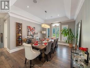 Halton Hills (Rural Halton Hills) apartment for rent - A dining room with a wooden table and chairs.