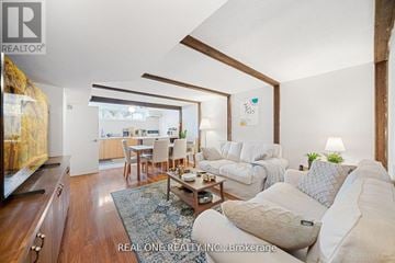 Richmond Hill (Crosby) apartment for rent - A living room with a white couch and a coffee table.