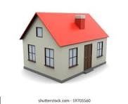 Birmingham apartment for rent - A small house with a red roof and brown door.