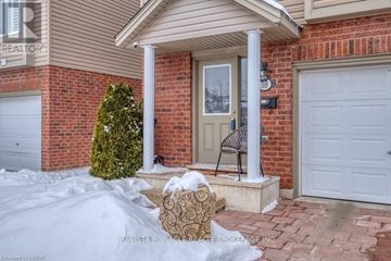 London North (North C) townhouse for rent - A house with a brown door and a small tree in front of it.