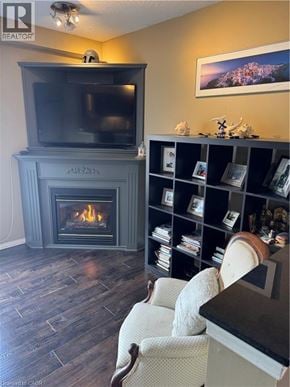 Waterloo townhouse for rent - A living room with a fireplace and a television.