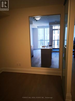 Toronto (Annex) condo for rent - A room with a large mirror on the wall.