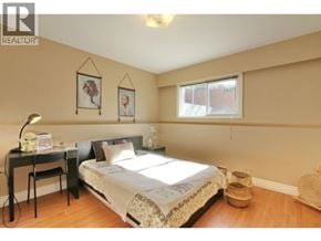 Burnaby apartment for rent - A bedroom with a bed, desk, and chair.