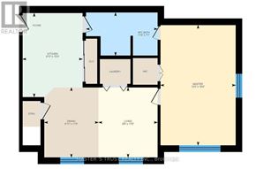 Aurora (Aurora Heights) apartment for rent - A floor plan of a house with a kitchen, living room, and master bedroom.