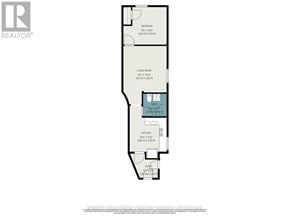 Ottawa condo for rent - A floor plan for a building with a living room, dining room, kitchen, and bathroom.