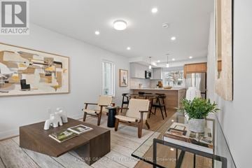 Toronto (Islington-City Centre West) apartment for rent - A living room with a coffee table and chairs.