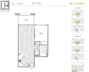 Vancouver apartment for rent - A floor plan for a 1 bedroom apartment in Cambria showing the layout of the rooms.