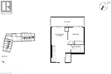 Burlington condo for rent - A floor plan of a house with a living room, bedroom, and bathroom.