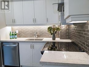 Mississauga (Mineola) townhouse for rent - A kitchen with a sink and a dishwasher.