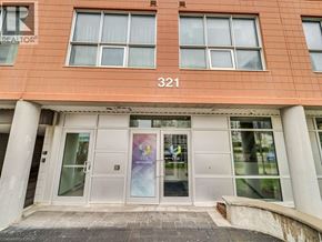 Waterloo condo for rent - The building number 321 is shown with its front entrance.