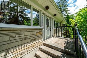 Whitchurch-Stouffville apartment for rent - A house with a white door and a wooden staircase leading to the front door.
