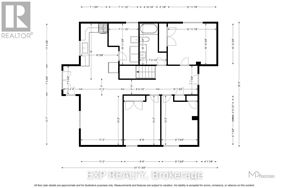 Ajax (Central) apartment for rent - A black and white floor plan for a house with multiple rooms and measurements.