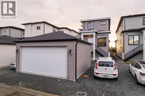 Vancouver apartment for rent - A white car is parked in front of a garage with a house in the background.