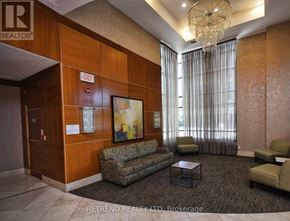 Toronto (Lansing-Westgate) condo for rent - A living room with a sofa, chairs, and a painting on the wall.