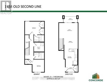 Ottawa townhouse for rent - A floor plan for a concorde building is shown with two different models.