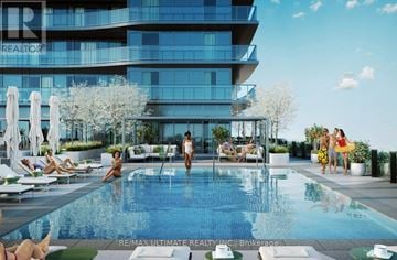 Pickering (Bay Ridges) condo for rent - A group of people are enjoying the sun by a pool.