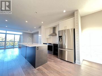 London North (North B) house for rent - A modern kitchen with a refrigerator, oven, and sink.