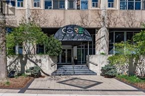 Hamilton (Durand) condo for rent - The entrance to a building with a sign that reads "CREATOR" and "68 5th Street South".