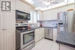 Mississauga (Meadowvale) apartment for rent - A kitchen with white cabinets and stainless steel appliances.