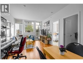 Vancouver apartment for rent - A living room with a piano and a red chair.