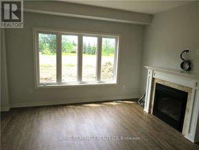 Niagara Falls (Lyons Creek) apartment for rent - A room with a fireplace and a window overlooking a field.