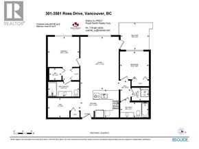 Vancouver apartment for rent - A floor plan for a property at 301-3581 Ross Drive, Vancouver, BC.