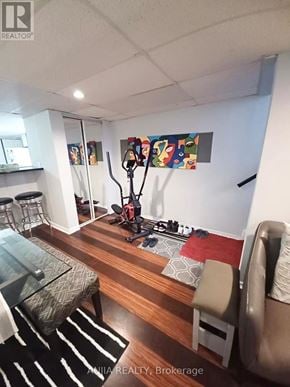 Toronto (Newtonbrook West) apartment for rent - A living room with a glass table and a couch.