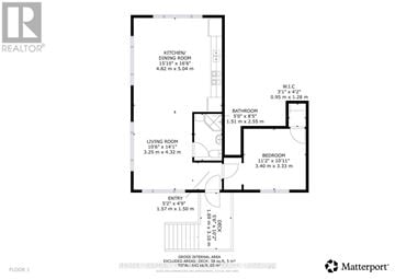 Niagara-On-The-Lake (Rural) apartment for rent - A floor plan for a home with a kitchen, living room, and bathroom.