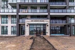 Hamilton (Lakeshore) condo for rent - The entrance to a building with the name 461 Green Road on it.