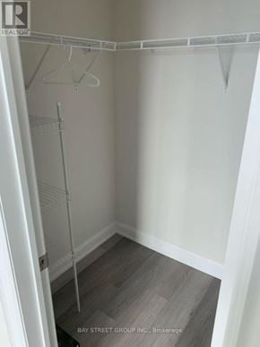 Toronto (Newtonbrook West) condo for rent - A white closet with a grey floor and a white door.