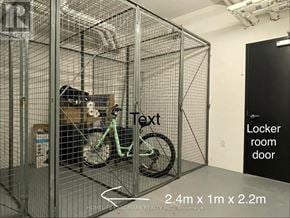 Toronto (Bay Street Corridor) condo for rent - A bike is inside a cage with dimensions 2.4m x 1m x 2.2m.