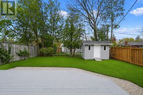 Toronto (Willowridge-Martingrove-Richview) apartment for rent - A backyard with a wooden deck and a small house.