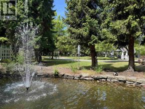 Richmond apartment for rent - A fountain in the middle of a pond surrounded by trees.